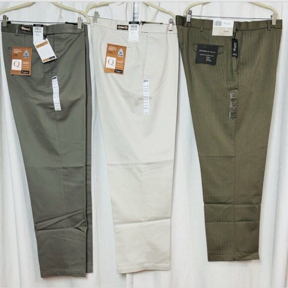 Mens Haggar Dockers 3-pair Lot Classic Fit Comfort Waist Pants 42 x 32 NWT NEW - Picture 1 of 16